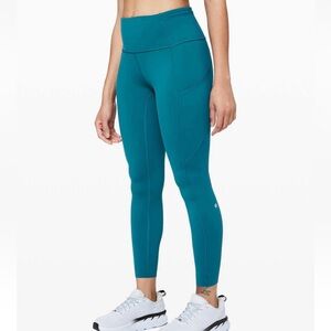 Lululemon blue/teal high waisted leggings size 4